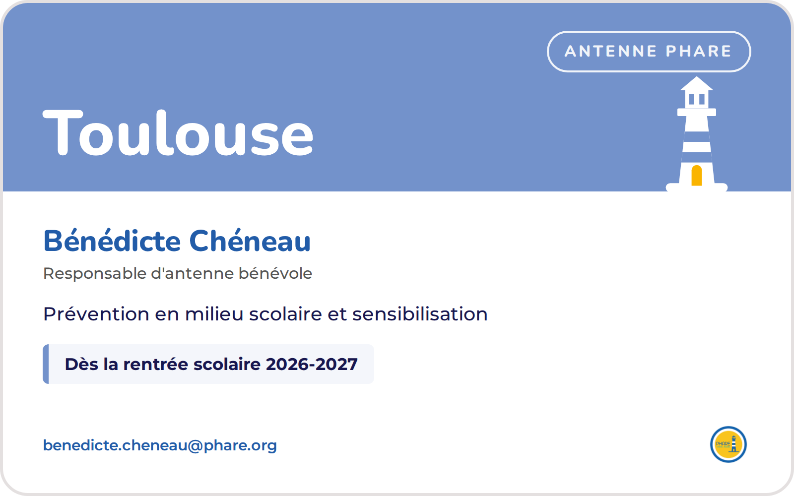 Antenne PHARE de Toulouse — Bénédicte Chéneau